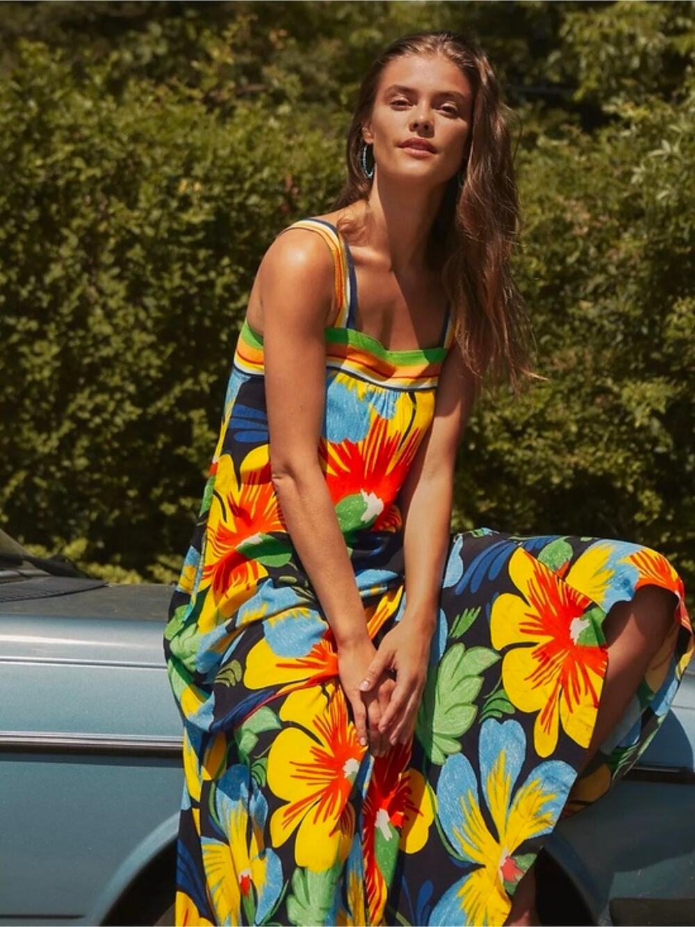 NWT Anthropologie Maeve Nikoleta Tropical Maxi Dress. Size L. Ret. $158